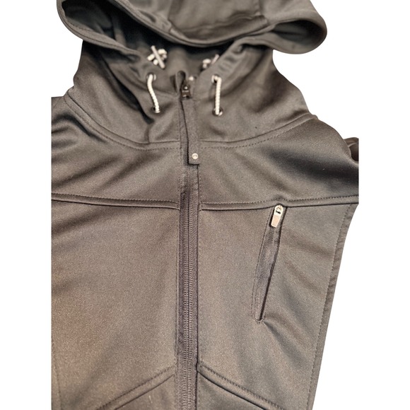 Mondetta Womens Black Grey Full Zip Hooded Performance Jacket Large CA14442 - Picture 2 of 9
